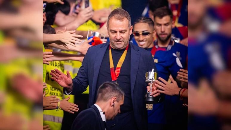 बार्सिलोना बनी चैंपियन तो झूम उठे हेड कोच हंसी फ्लिक, जीत के बाद दिया झकझोर देने वाला बयान